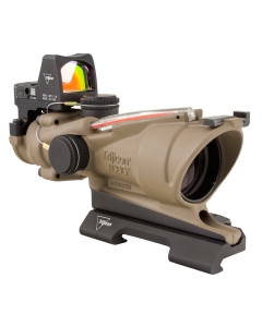 Trijicon 100553 ACOG ECOS Combo Flat Dark Earth 4x32mm Illuminated Red Crosshair .223 BDC Reticle