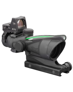 Trijicon 100552 ACOG Combo 4x 32mm Obj 36.80 ft @ 100 yds FOV Matte Black Finish Dual Illuminated Green Crosshair 223 Ballistic, RMR Type 2 3.25 MOA