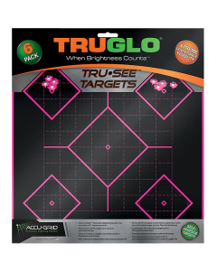 Truglo TG-14P6 Tru-See  Self-Adhesive Paper 5-Diamond Black/Pink 6 Per Pkg