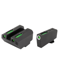 TruGlo TG-13GL4A TFX  3-Dot Suppressor Low Set Tritium/Fiber Optic Green with White Outline Front, Green Rear with Nitride Fortress Finished Frame for Most Glock (Except MOS Variants)