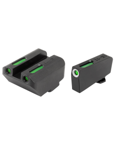 TruGlo TG-13GL5A TFX  3-Dot Suppressor High Set Tritium/Fiber Optic Green with White Outline Front, Green Rear Nitride Fortress Frame for Glock 20,21,25,28-32,37,40,41 (Except MOS Variants)