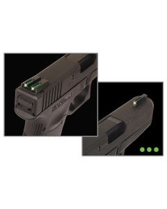 TruGlo TG-131MPT TFO  Square Tritium/Fiber Optic Green Front/U-Notch Green Rear with Nitride Fortress Finished Frame for S&W M&P, M& Shield Including 22, 90/40 SD (Except 22 Compact, CORE, SD VE)