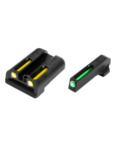 TruGlo TG-131ST2Y TFO  Square Tritium/Fiber Optic Green Front/U-Notch Yellow Rear with Nitride Fortress Finished Frame for Sig P-Series with #6 Front & #8 Rear