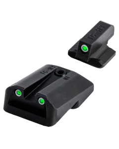 TruGlo TG-231N1 Tritium Night Sights Square Green Front/U-Notch Green Rear with Nitride Fortress Finished Frame for 1911 with Novak 260 Front, 450 Rear