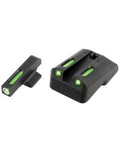 TruGlo TG-13NV3A TFX  3-Dot Set Tritium/Fiber Optic Green with White Outline Front, Green Rear with Nitride Fortress Finished Frame for 1911 with Novak 260 Front, 500 Rear