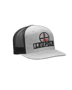 Leupold Reticle Flatbill Hat Heather Gray/Black Adjustable Snapback OSFA Full-Structured