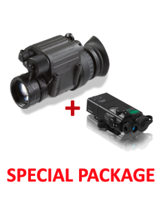 Package NVG PVS-14 Night Vision Monocular Gen 3 Auto-Gated MG w/Elbit Tube Data Sheet 64-72lp/mm + Steiner OTAL-C IR Offset Aiming Laser
