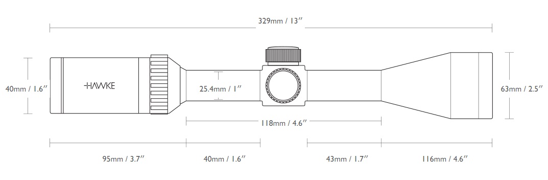 Hawke Airmax 4-12x50 Riflescope AMX Reticle Adjustable Objective 13140