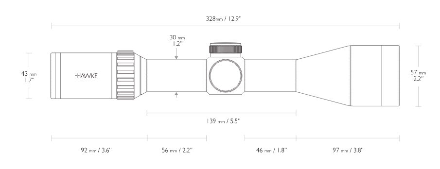 Lunette de tir HAWKE Vantage 30 WA IR 2.5-10x50 L4A Dot