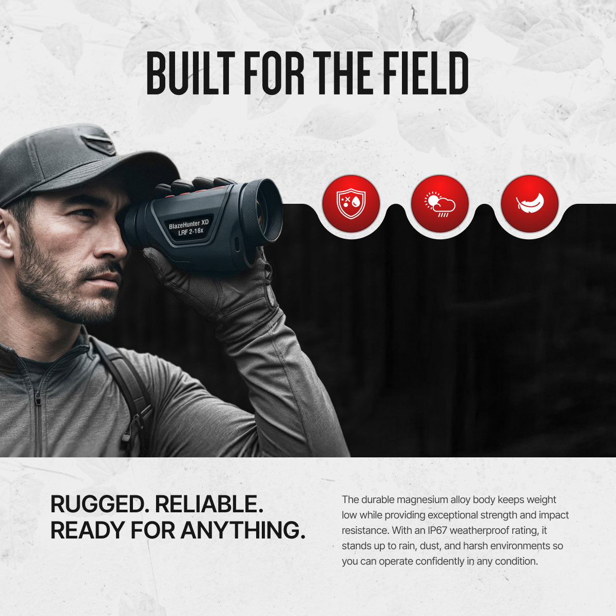 ATN BlazeHunter XD Thermal Monocular, 2–16x, 1280×1024 Sensor, 12μm, ≤15 mK NETD, Built-in LRF