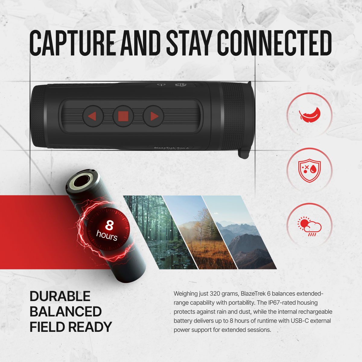 ATN BlazeTrek Thermal Monocular, 1.5–12x, 640×512 Sensor, 12μm, ≤18 mK NETD