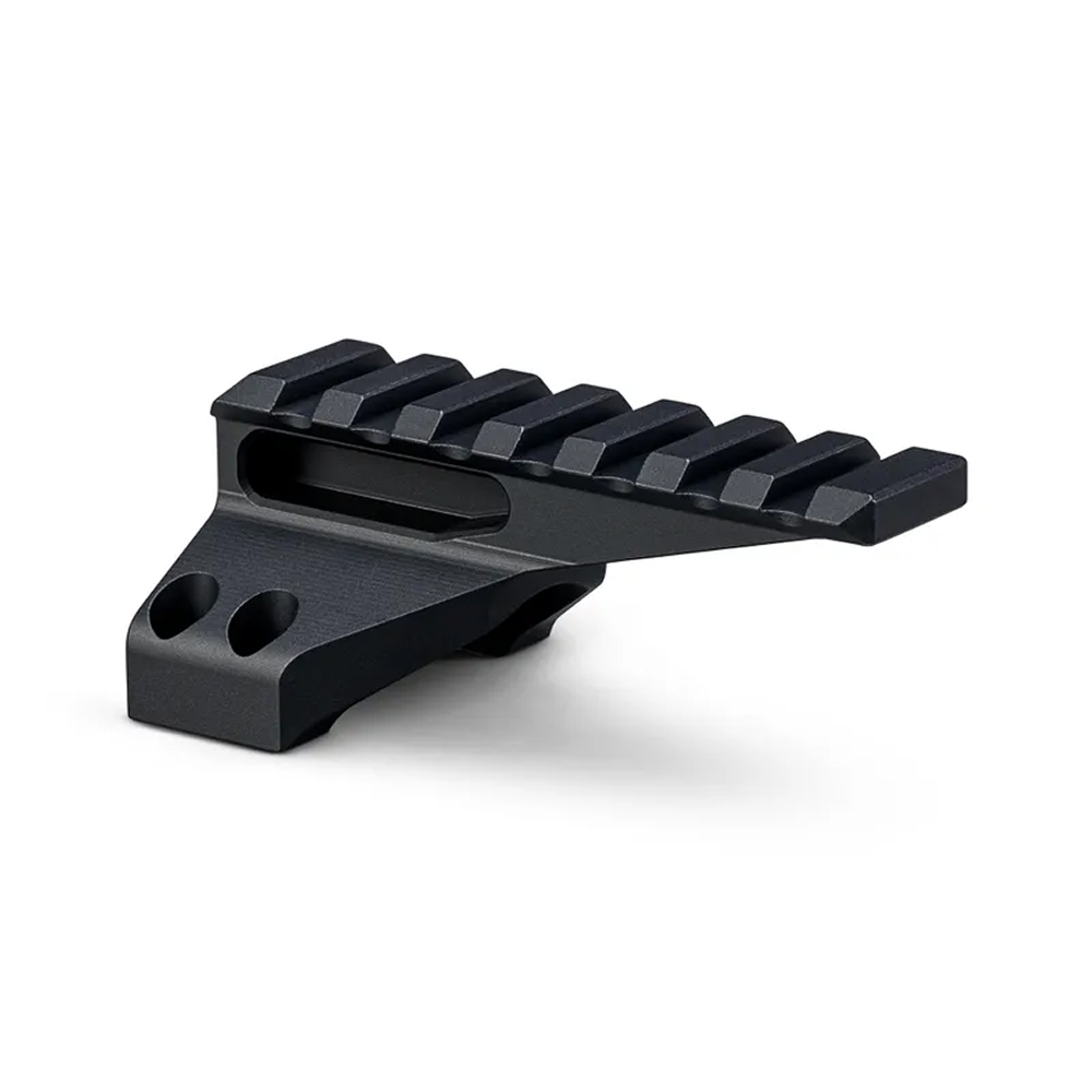 Black Picatinny rail mount accessory with a ridged top and slotted base for attaching optics or accessories on a firearm (lever-style engraving not shown).
